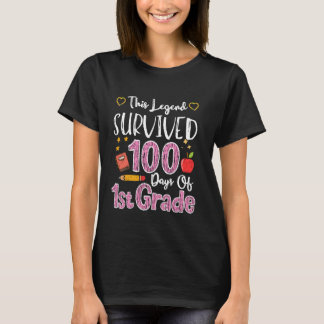 T-shirt Légende Survie 100 jours École 1ère année élève