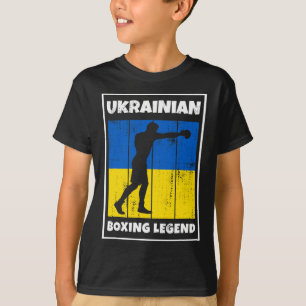 T-shirt Légende ukrainienne de la boxe avec drapeau pour l