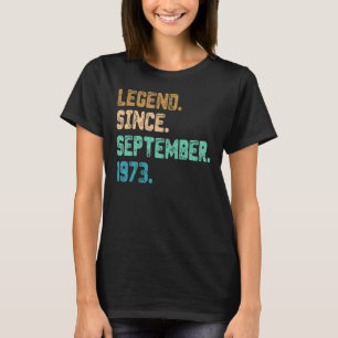 T-shirt Légende vieille de 49 ans depuis septembre 1973 49