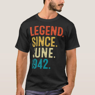 T-shirt Légende vieille de 80 ans depuis juin 1942 80e ann