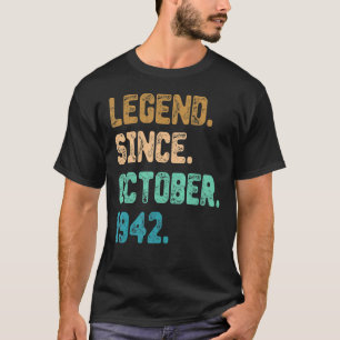 T-shirt Légende vieille de 80 ans depuis octobre 1942 80e