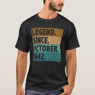 T-shirt Légende vieille de 80 ans depuis octobre 1942 80e