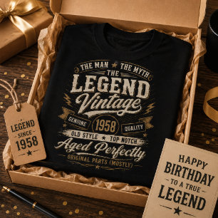 T-shirt Légende Vintage 1958 Vieilli Parfaitement 68e Anni