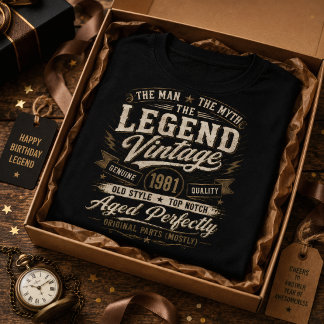 T-shirt Légende Vintage 1981 Vieilli à Parfaitement 45e An