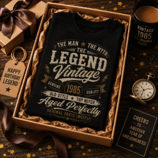 T-shirt Légende Vintage 1985 Vieilli Parfaitement 41e Anni