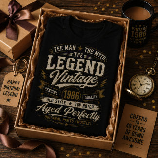 T-shirt Légende Vintage 1986 Vieilli Parfaitement 40e Anni
