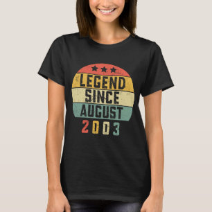 T-shirt Légende vintage de 20 ans depuis août 2003