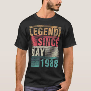 T-shirt Légende vintage depuis mai 1988 Joyeux anniversair
