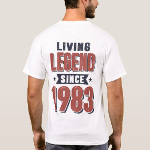 T-shirt Légende vivante depuis 1983 Cadeau d'anniversaire