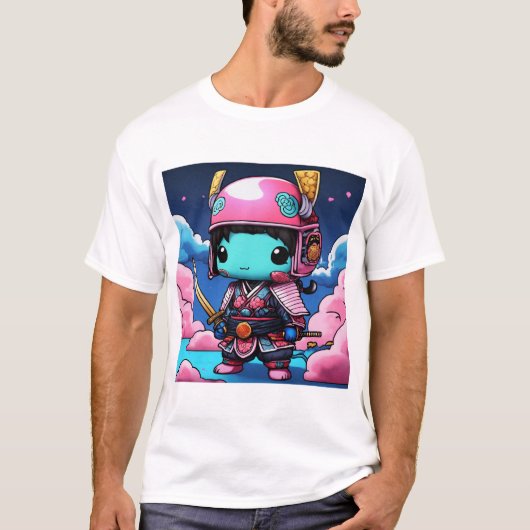 T-shirt Légendes de Neon : Chibi Ninja Deity à Koi Armor (Devant)