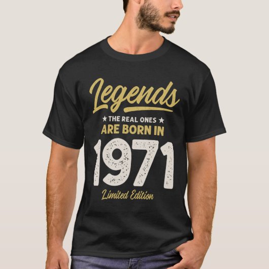 T-shirt Légendes Né en 1971 - 51e anniversaire Retro Class (Devant)