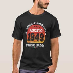 T-shirt Légendes Nées En Août 1949 73e Anniversaire 73 Ans