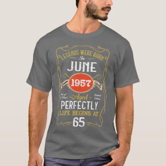 T-shirt Légendes Nées En Juin 1957 65e Anniversaire 65 Ans