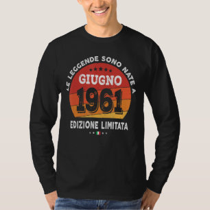 T-shirt Légendes Nées En Juin 1961 61e Anniversaire 61 Ans