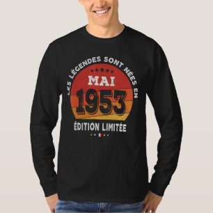 T-shirt Légendes Nées En Mai 1953 69e Anniversaire 69 Ans