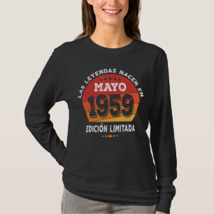 T-shirt Légendes Nées En Mai 1959 63e Anniversaire 63 Ans