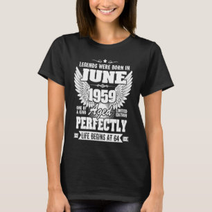 T-shirt Légendes où est né en juin 1959 64e anniversaire