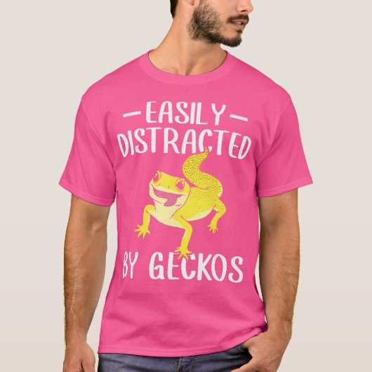 T-shirt Légèrement Distrait Par Geckos Herpetologue Creste (Devant)
