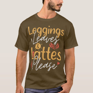 T-shirt Leggings Feuille Lattes S'Il Vous Plaît Cute Café 