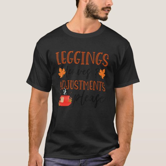 T-shirt Leggings Feuilles et ajustements Veuillez automne  (Devant)
