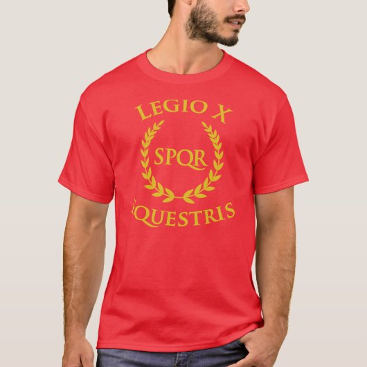 T-shirt Legio X Equestris Rouge avec Or (Devant)