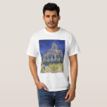 T-shirt L'église d'Auvers par Vincent van Gogh<br><div class="desc">Eglise à Auvers par Vincent van Gogh église à auvers,  champ de blé avec cyprès,  tournesols,  iris,  nuit étoilée,  vintage,  domaine public,  vincent van gogh,  van gogh,  vase</div>
