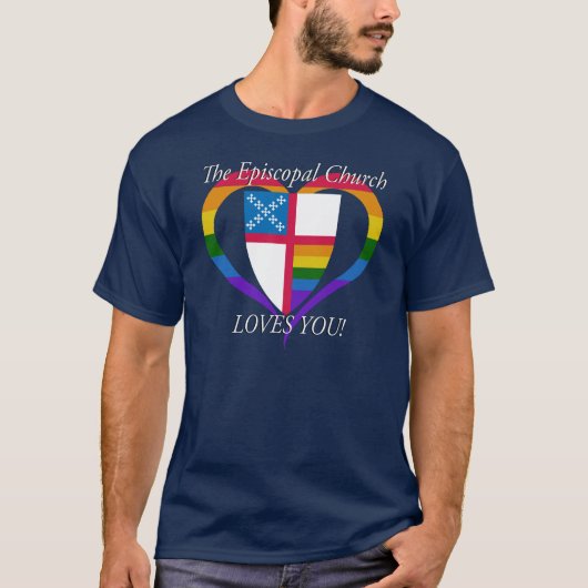 T-shirt L'Eglise épiscopale vous aime FIERTÉ LGBTQ (Devant)