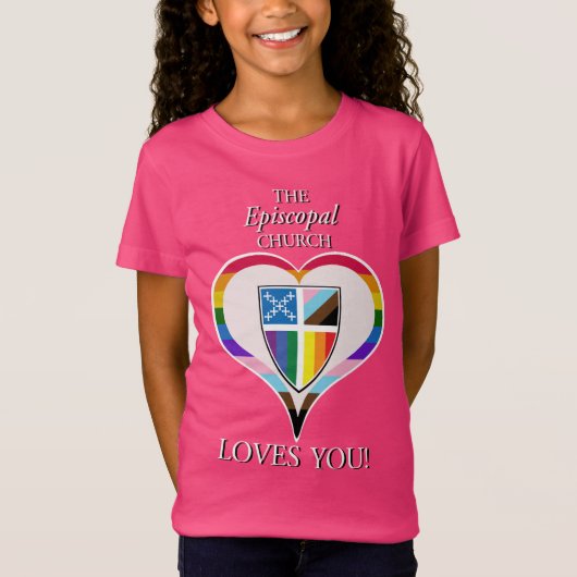 T-Shirt L'Eglise épiscopale vous aime LGBTQ Nouveau design (Devant)