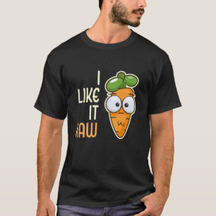 T-shirt Légume Drôle Carotte Je L'aime Cru Mode de Vie Vég