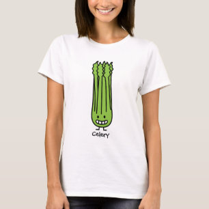 T-shirt Légume heureux de fibre de vert de groupe de tige