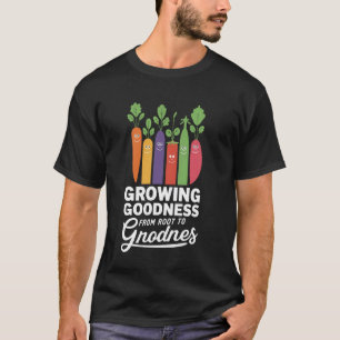 T-shirt Légumes de jardin heureux colorés avec visage sour