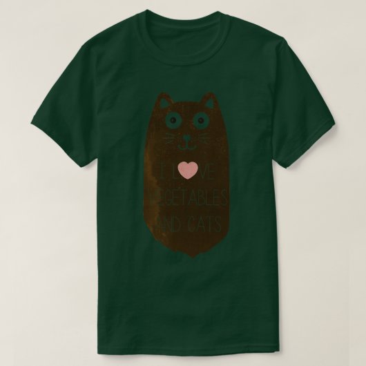 T-shirt légumes et chat végétalien (Design devant)