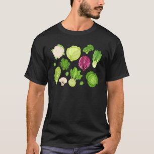 T-shirt Légumes Verts Drôles Mignons Aliments De Salade Sa