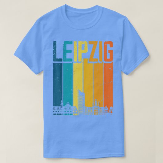 T-shirt Leipzig Skyline Retro Souvenir Vintage Leipzig (Design devant)