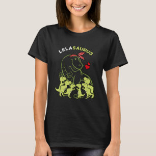 T-shirt Lélasaurus Lela 6 Enfants Dinosaur Fête des mères