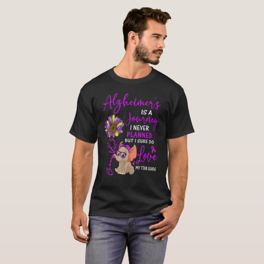 T-shirt L'éléphant Alzheimer est un voyage que je n'ai jam (Devant entier)
