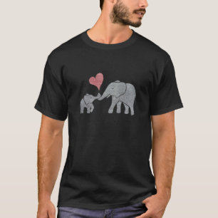 T-shirt L'éléphant étreint la maman et le bébé gris avec