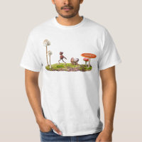 L'elfe d'Acorn dans les bois avec des champignons