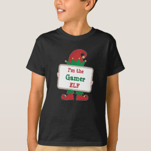 T-shirt L'elfe gamer Elfe de Noël personnalisé pour enfa