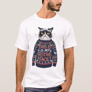 T-shirt Lelijke Kersttrui Kat