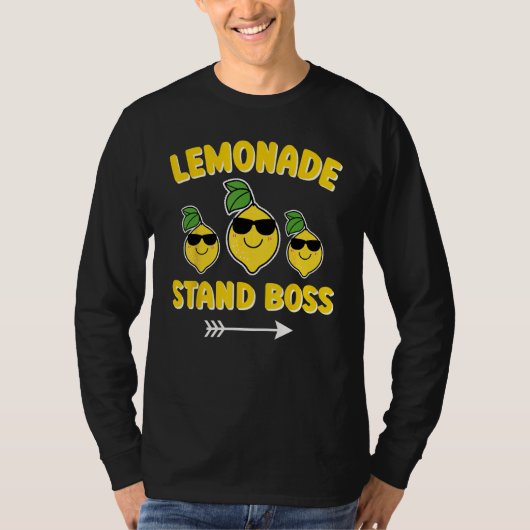 T-shirt Lemonade Stand Boss Sunglasses Boys Summer Lemon (Devant)