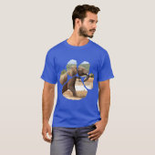 T-shirt L'empreinte africaine de la faune éléphant se lève (Devant entier)