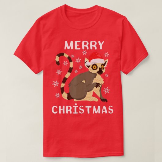 T-shirt Lemur Père Noël Joyeux Noël Lemur Lover Cute Anima (Design devant)