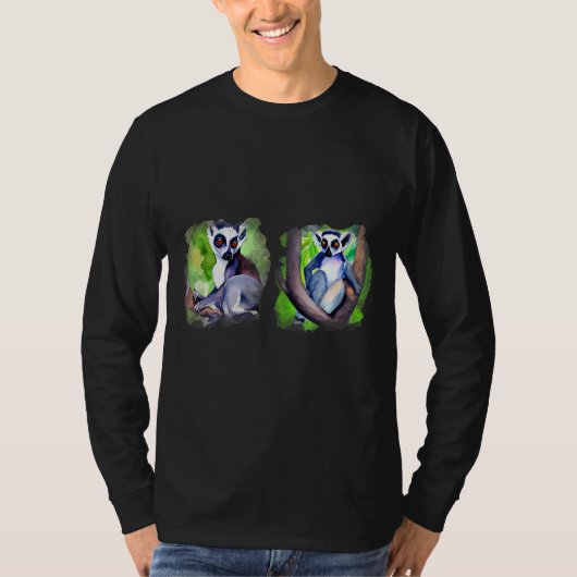 T-shirt Lemur Ring Tailed Cute Primate (Devant)