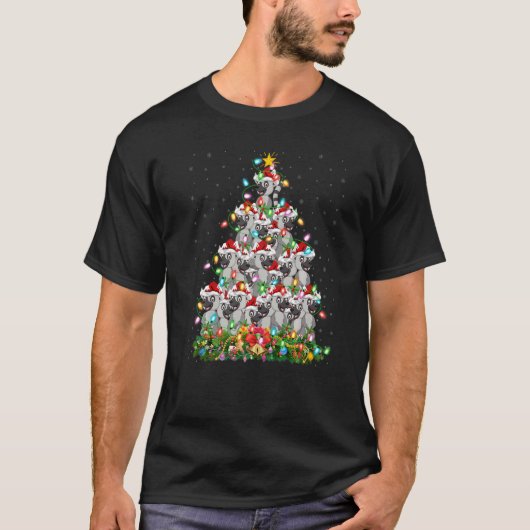 T-shirt Lemur  Xmas Lights Santa Lemur Christmas Tree (Devant)