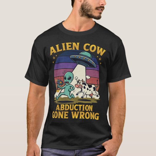 T-shirt L'enlèvement d'une vache Alien s'est mal passé (Devant)