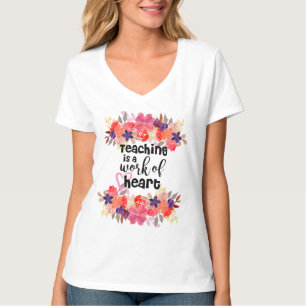 T-shirt L'Enseignement Est Une Oeuvre D'Art - Aquarelle Fl