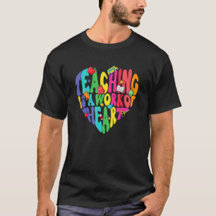 T-shirt L'Enseignement Est Une Oeuvre De Coeur Boho Retro