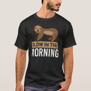 T-shirt Lente Dans La Nuit Du Matin Café Sloth Cute Nap S