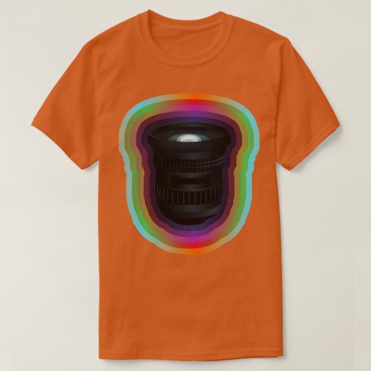 T-shirt Lentille de caméra avec bordure de dégradé (Design devant)